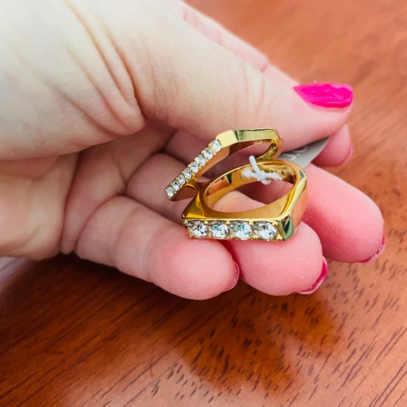 Crystal Ring Set Clear Crystals Size 8 - Picture 2 of 15